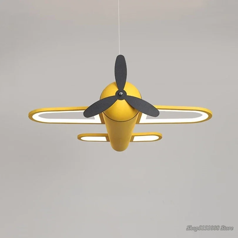 Modern Aircraft Art Chandelier Modest Ceiling Lamps for Room Children Kids Baby Boys Colorful Bedroom Led Lights Home Decor