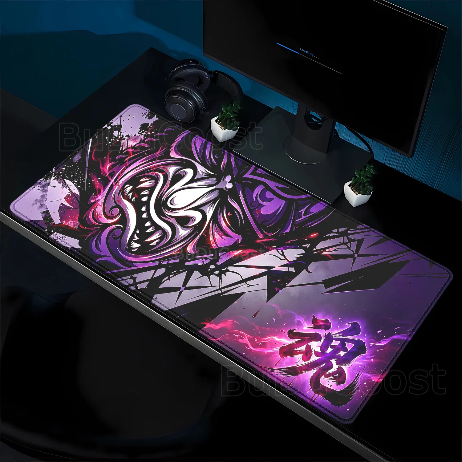 Anime Ghost Face Non-slip Base Mouse Pad HD Printing Japanese Samurai Devil Mask Gaming Office Accessories PC Overlock Desk Mat