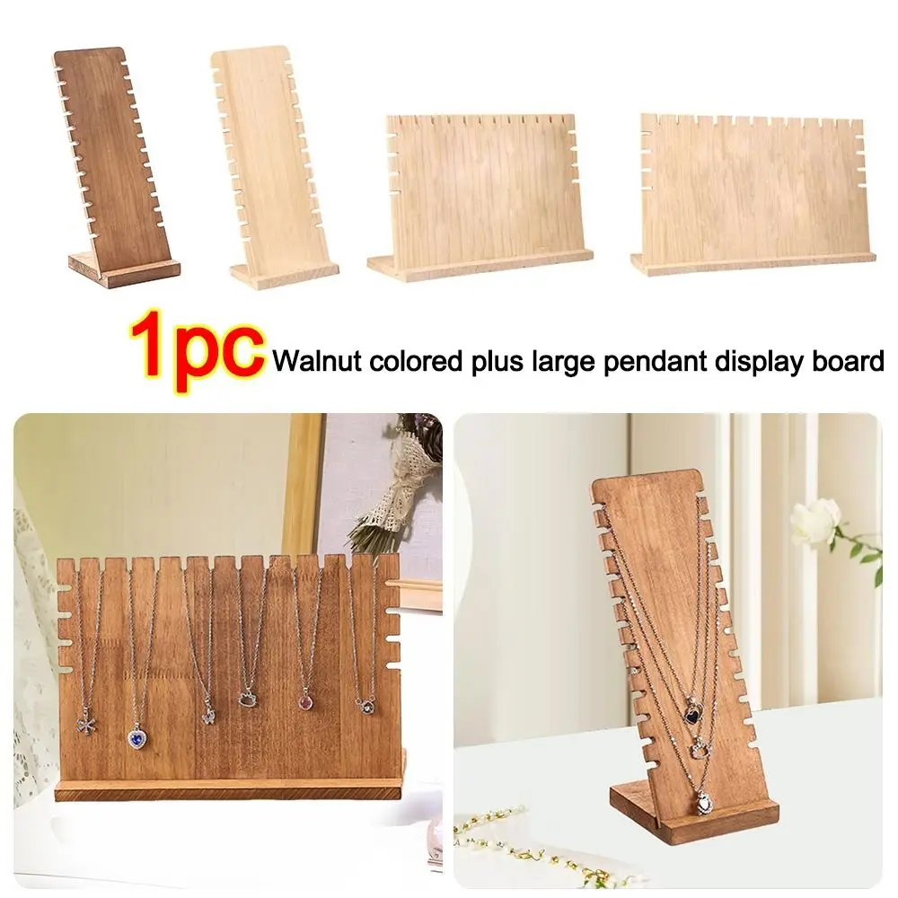 Colares em forma de L cavalete vitrine nogueira madeira moda colar de madeira quadro jóias coleção rack