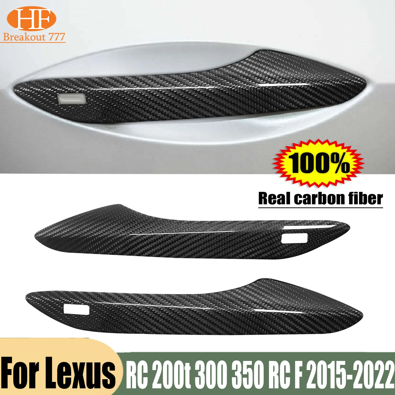 Dry Carbon Fiber Exterior Door Handle Cover Trim for Lexus RC 300 350 RC F 2015-2022