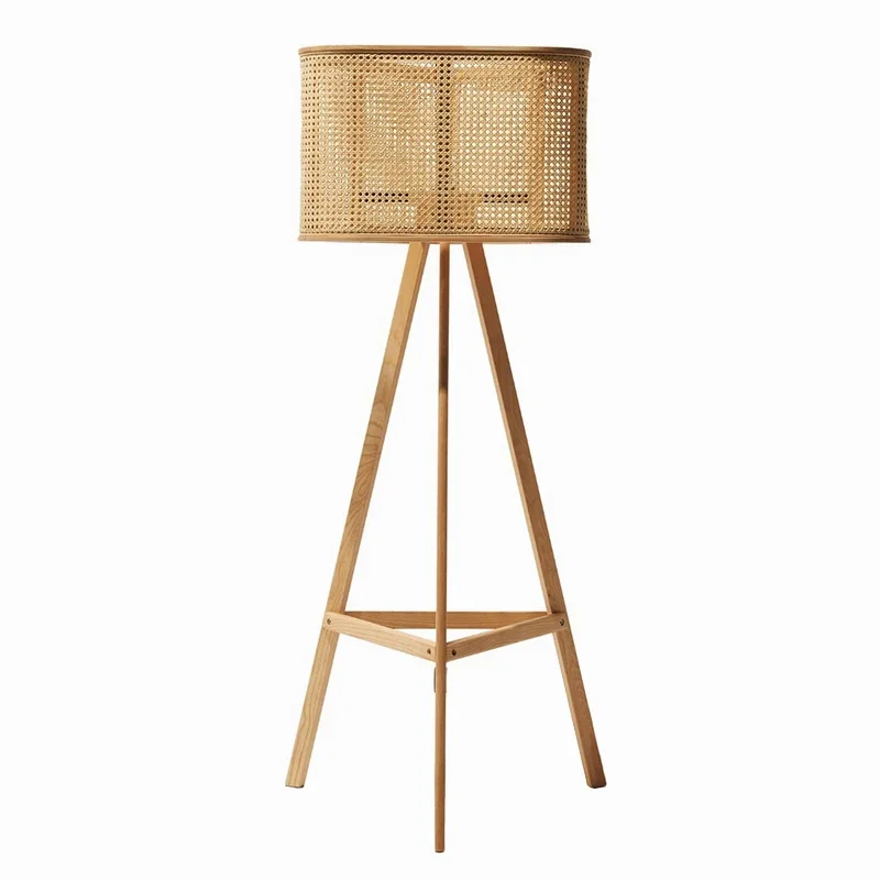 Rattan Rattan Lamp Holder Solid Wood Rattan Furniture Bedside Lamp Decoration Shelf