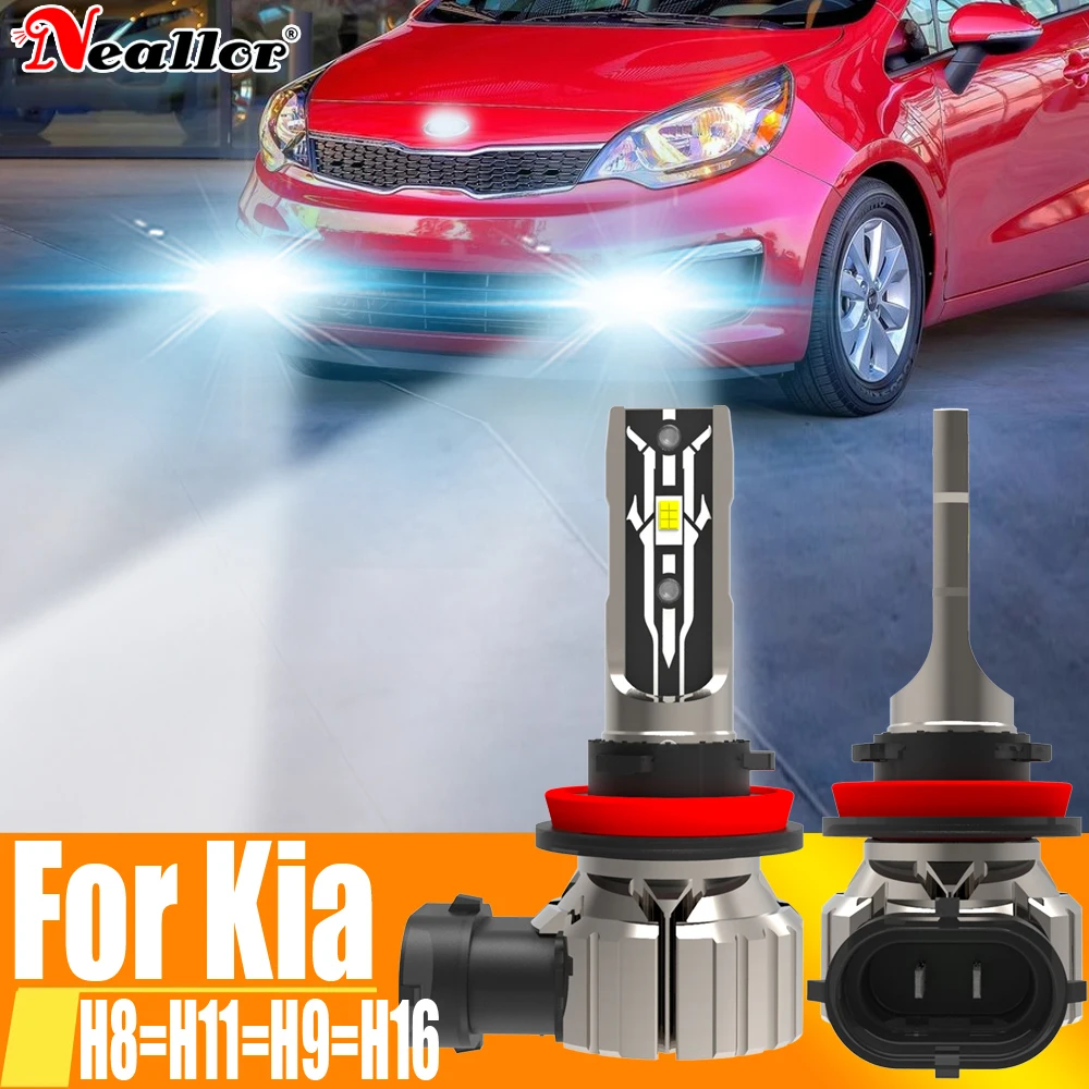 2x H11 H8 Led Fog Lights Headlight Canbus H16 H9 Car Bulb Driving Running Lamp 12v 55w For Kia Rio 3 Sorento Ceed Soul Sportage