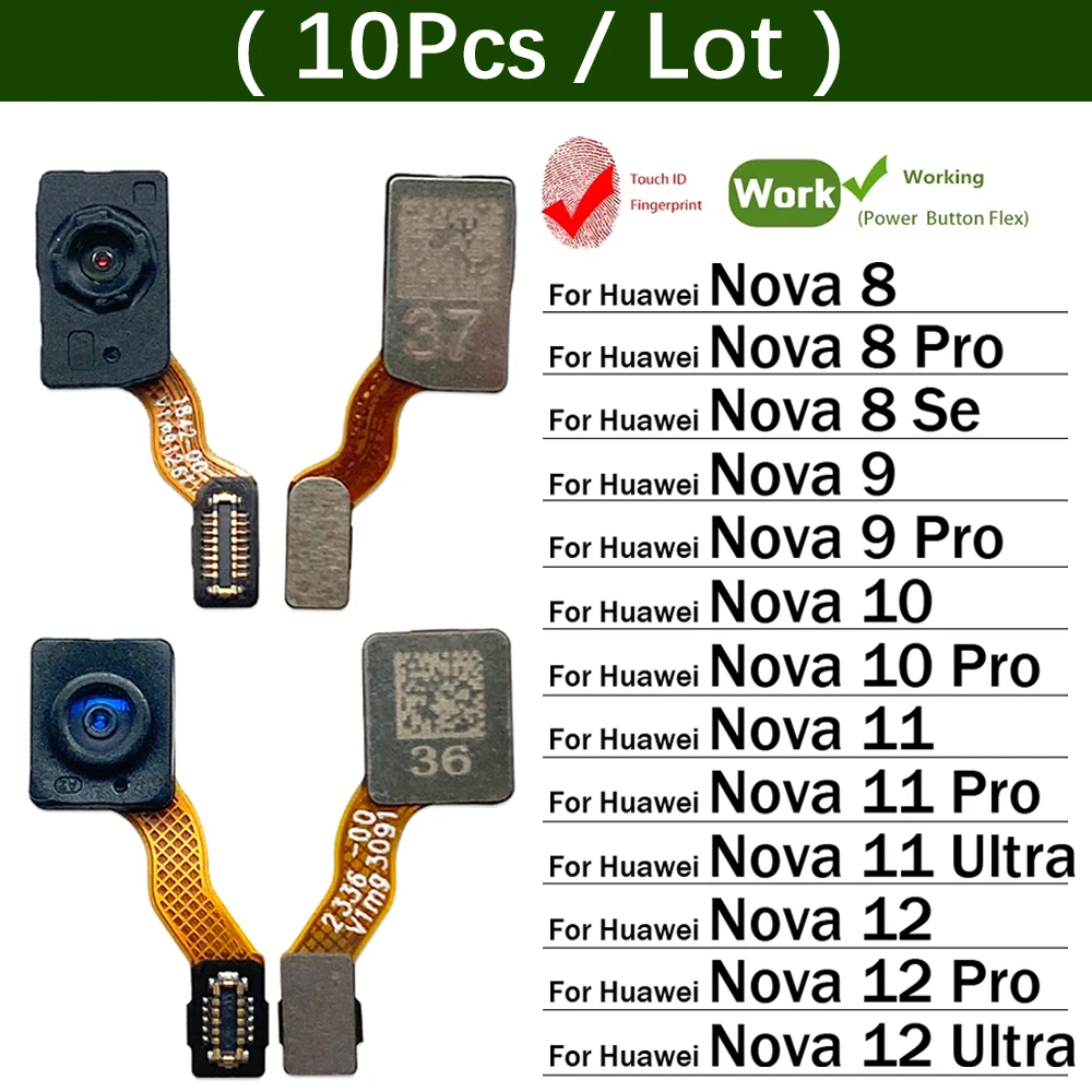 

10Pcs, Fingerprint Sensor Home Return Key Menu Button Flex Ribbon Cable For Huawei Nova 8 9 10 11 12 Pro Se Ultra Lite 12s