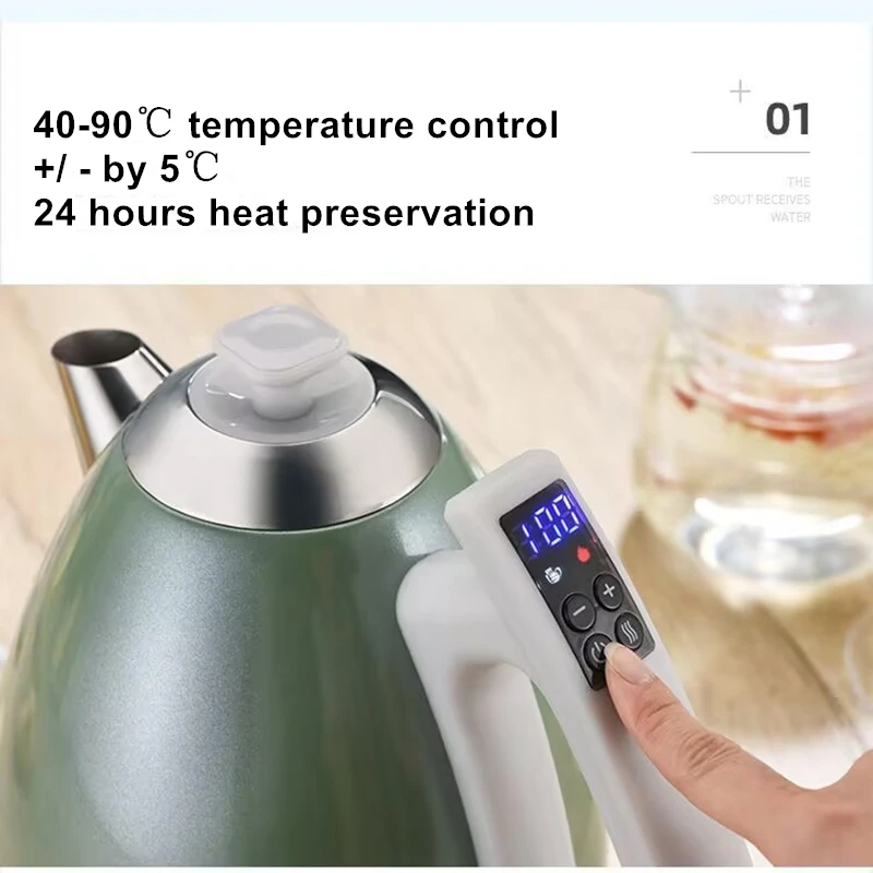 220V-240V Electric Water Kettle 1.7L 1800W Fast Boiling Heating Tea Pot With Temperature Control