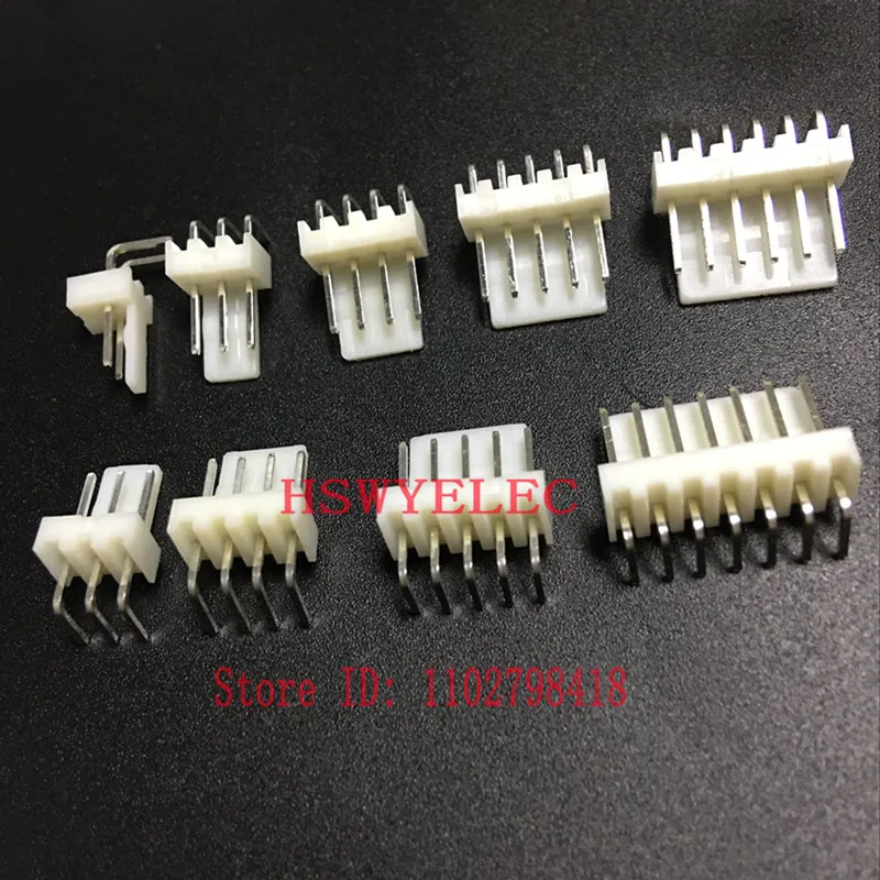 50pcs/lot KF2510 KF2510-2-12AW 2510 2.54 mm male connector right angle Pin header 2.54mm 2,3,4,5,6-12pin