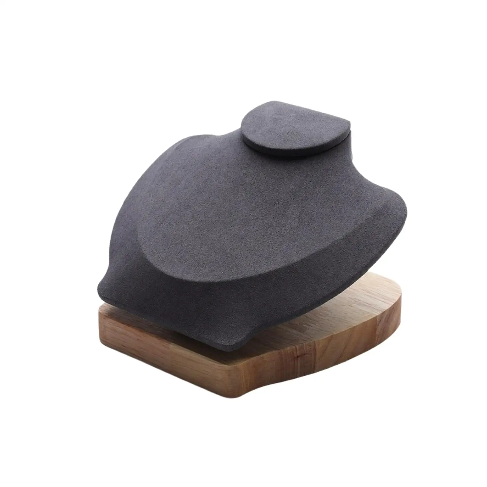 Necklace Display Bust with Wooden Base Stable One-Tier Necklace Display Stand Low-Slung Tabletop for Boutique Owners