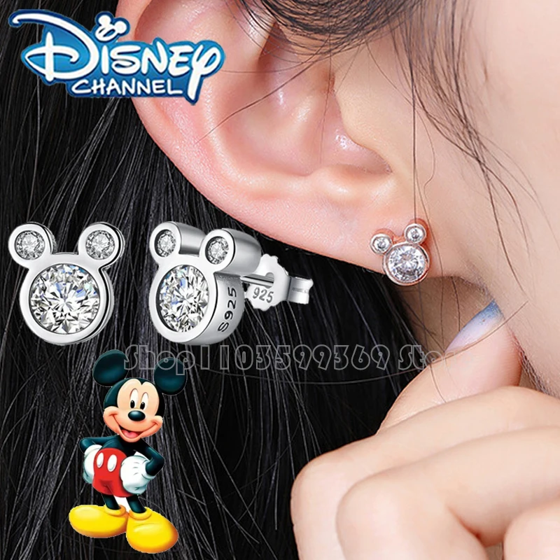 

Disney Mickey Mouse Stud Earrings Mickey Earrings Silver Needle Simple High Quality Earring Female Jewelry Friend's Gift