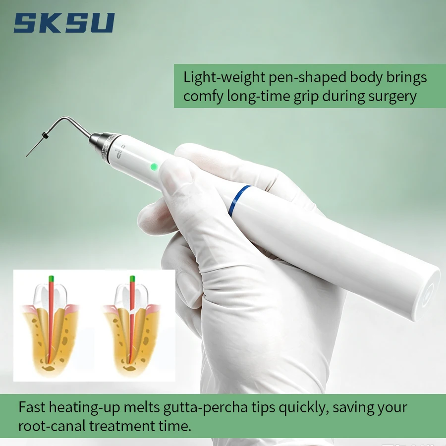 Dental Cordless Gutta Percha Obturation Pen Root Canal Filling System +2 Tips 3 Second Rapid Heating Dental Gutta-percha Cutter