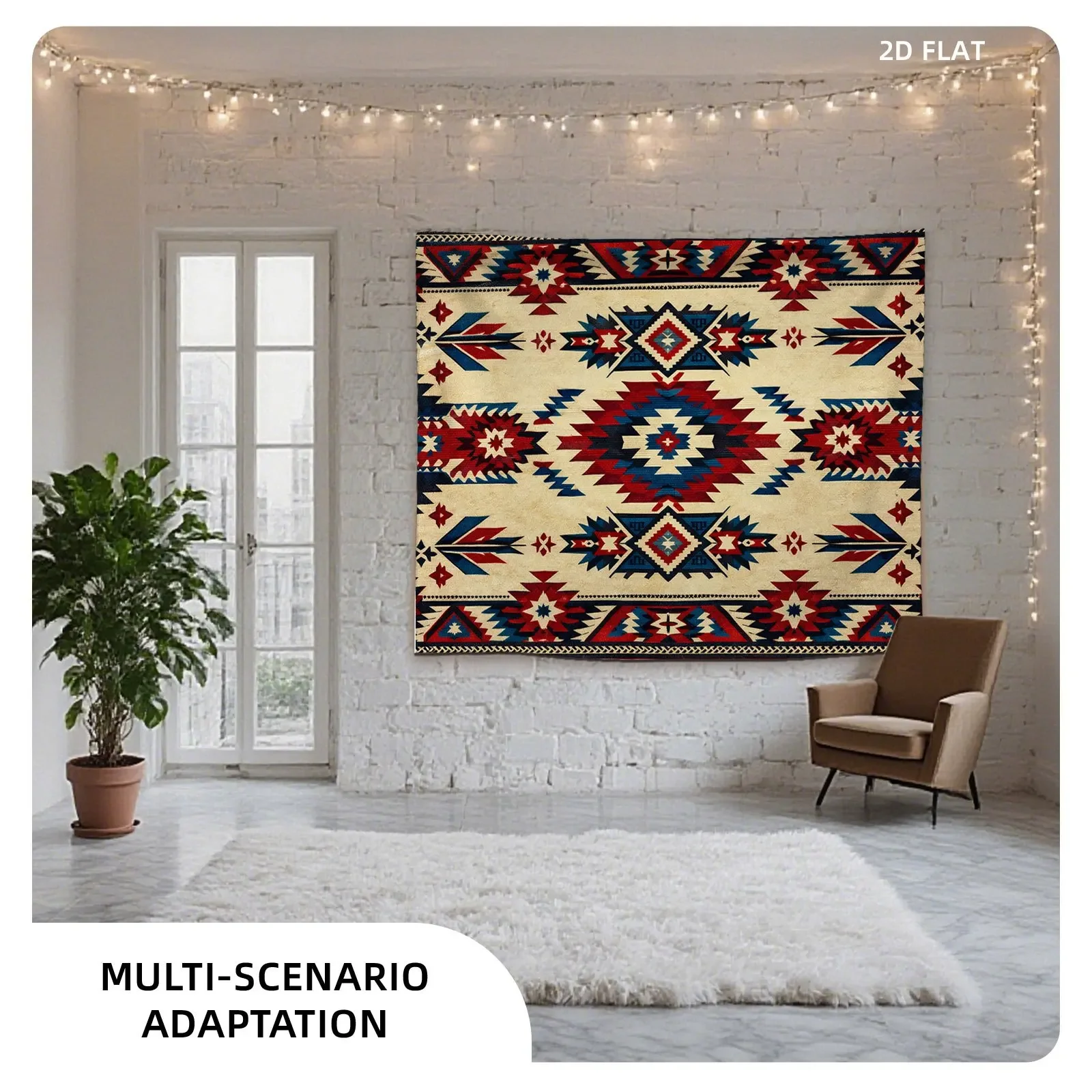 Bohemian Tapestry Wall Hanging Boho Ethnic Southwestern Geometric Tribal Aztec Decoration for Living Room Home Decor