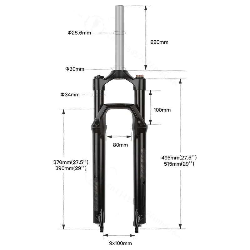 27.5 29 Inch Aluminum MTB Front Fork 34mm Shoulder Lock Mechanical Lockout Shock Absorbing Suspension Fork For Mountain Bike view 5