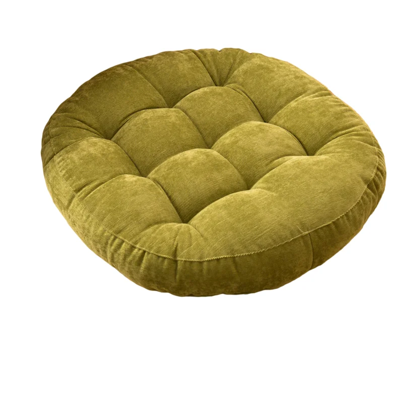 Round Large Floor Seat Pillows Gray Tufted Corduroy Cushions for Outdoor Yoga Tatami Chair Pad Casual Seating Reading Cushion 방석 image 3