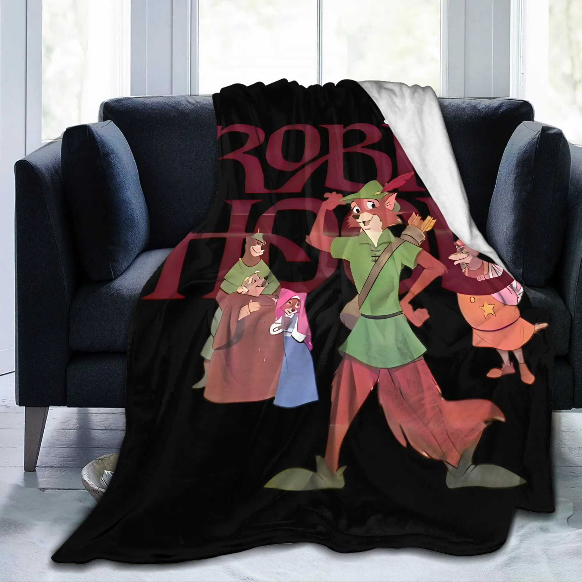 بطانيات روبن هود آند ليتل جون، بطانيات رمي غامضة كرتونية، سجادة سفر على شكل طائرة، مفارش سرير ناعمة ودافئة قابلة للتنفس #2