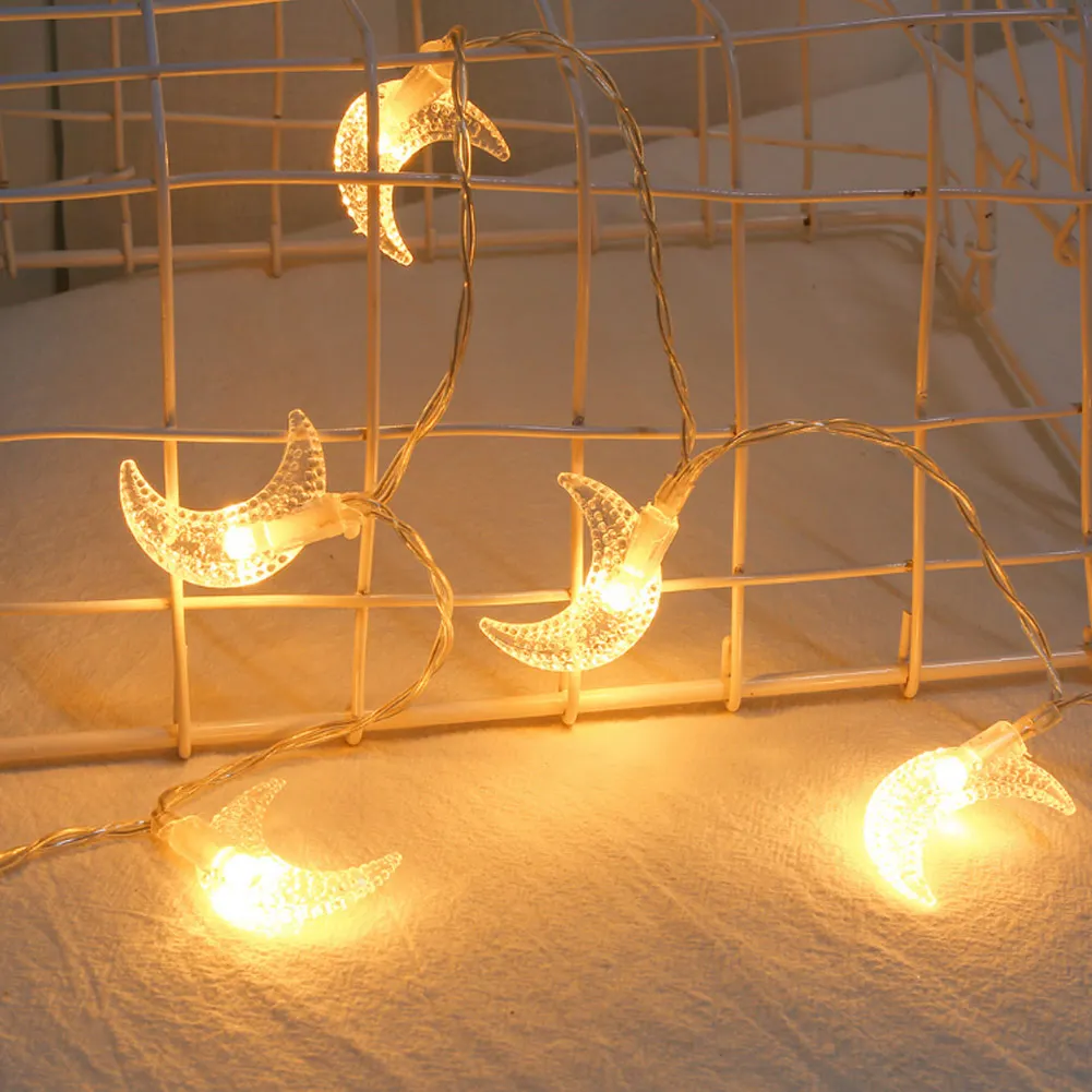 

20LED String Lights Plastic Moon Pendant Christmas Holiday Courtyard Decoration USB Charging warm white 2m 65g