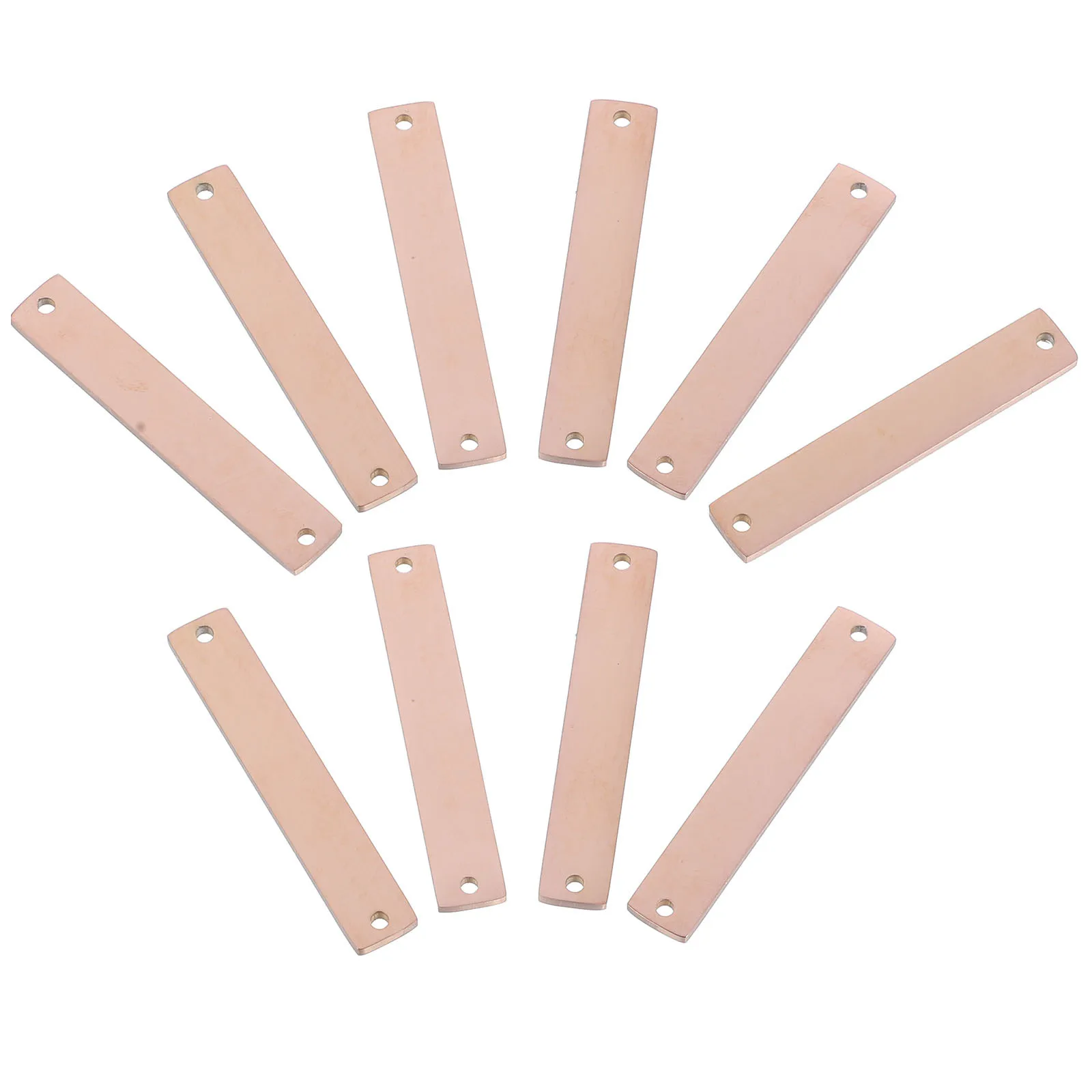10Pcs Double Holes Connector Pendant Stainless Steel Rose Gold DIY Jewelry Accessories Mirror Surface for Necklace Earrings