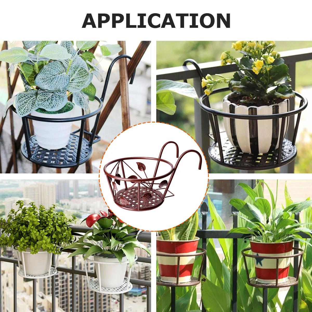 Hanging Pot Rack Durable Safe Flower Bracket Suitable Use Easy Installation Green HomeDecoration Wall Hanging