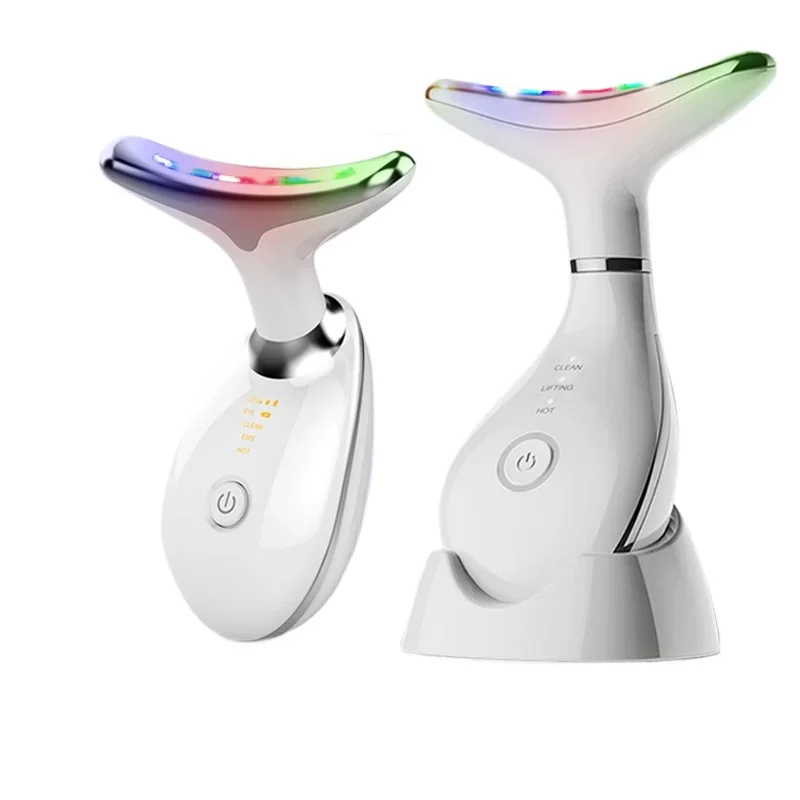 Neck Beauty Instrument Vibration Massage Pattern Instrument Small Iron Lift  Face Color Light Introduction Beauty Instrument