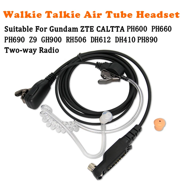 

Walkie Talkie PTT Mic Headset Earpiece for Gundam ZTE CALTTA PH600 PH690 PH900 PH890 DH612 DH410 Z9 Radio Air Tube Headphones