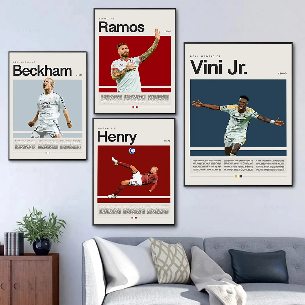 Famous Football Star Soccer Sports World Athlete Champion Player Poster Print Wall Art Pictures Canvas Painting Room Home Decor