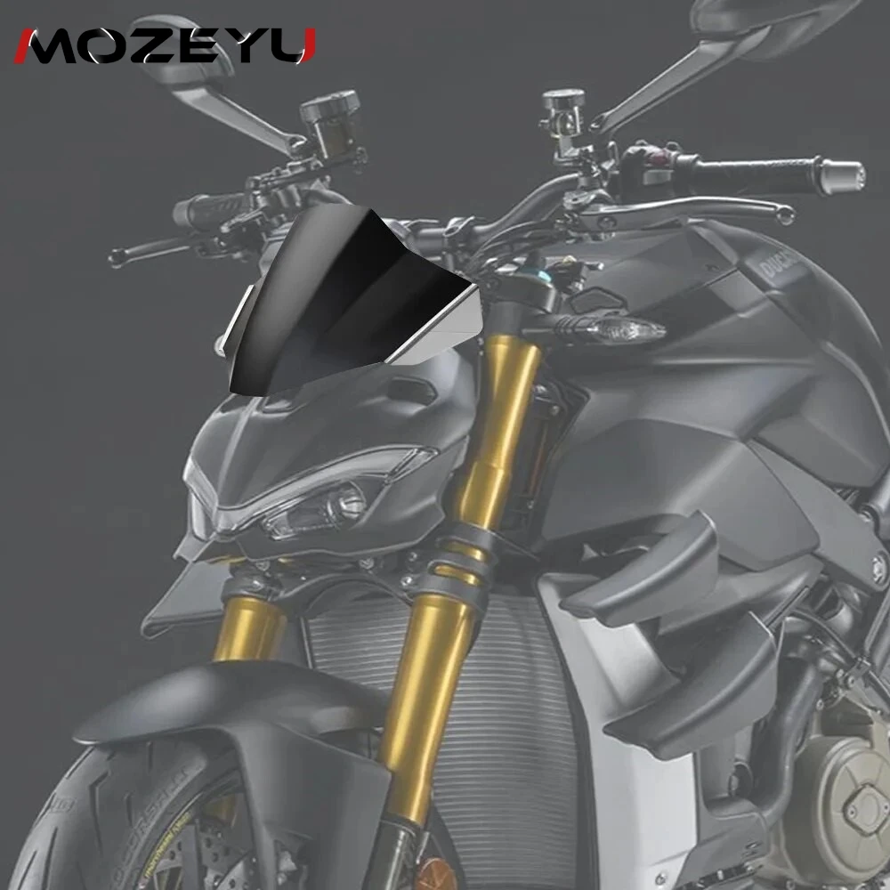 For DUCATI Streetfighter V4 V4S 2020 2021 2022-2024 Motorcycle Windshield Windscreen Air Wind Deflector Motorbike Accessories