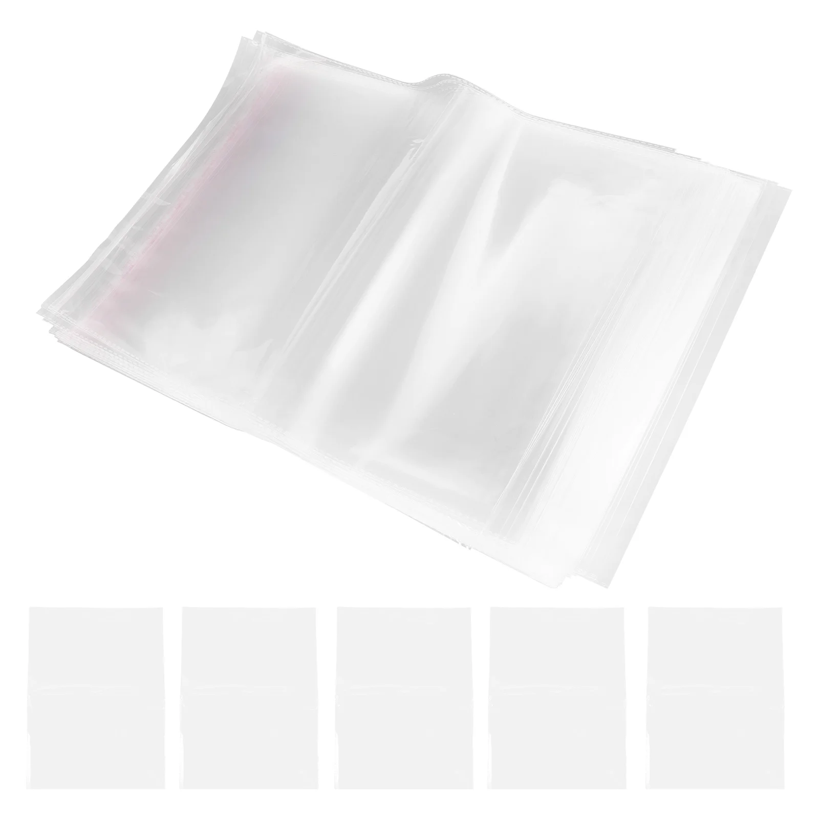 

BESTOMZ 100pcs 30 x 40cm Clear Plastic Cello Bags Grip Peel and Seal Strong Packing Self Adhesive for Bakery Soap Cookie