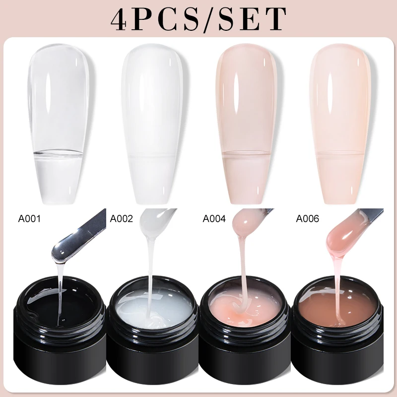 Treffen Sie sich über 4 teile/satz Auroras Antihaft Hand solide Verlängerung Gel Nagellack Finger verlängerung Nail Art Hartgel Lack ﻿