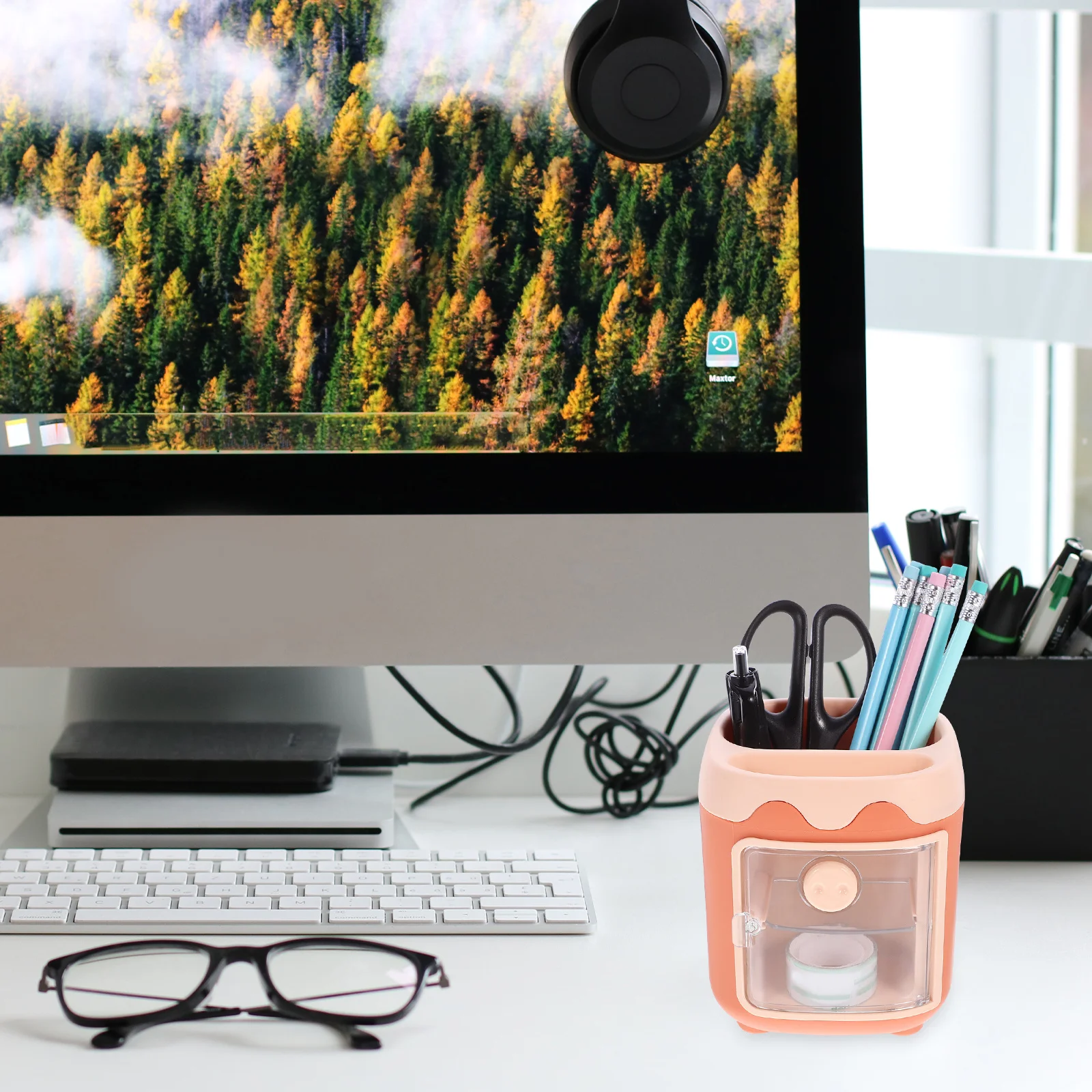 Desk Organizer With Drawers Pen Holder Storage Box Multi-Functional Desktop Stationery Organizer For Office Home School