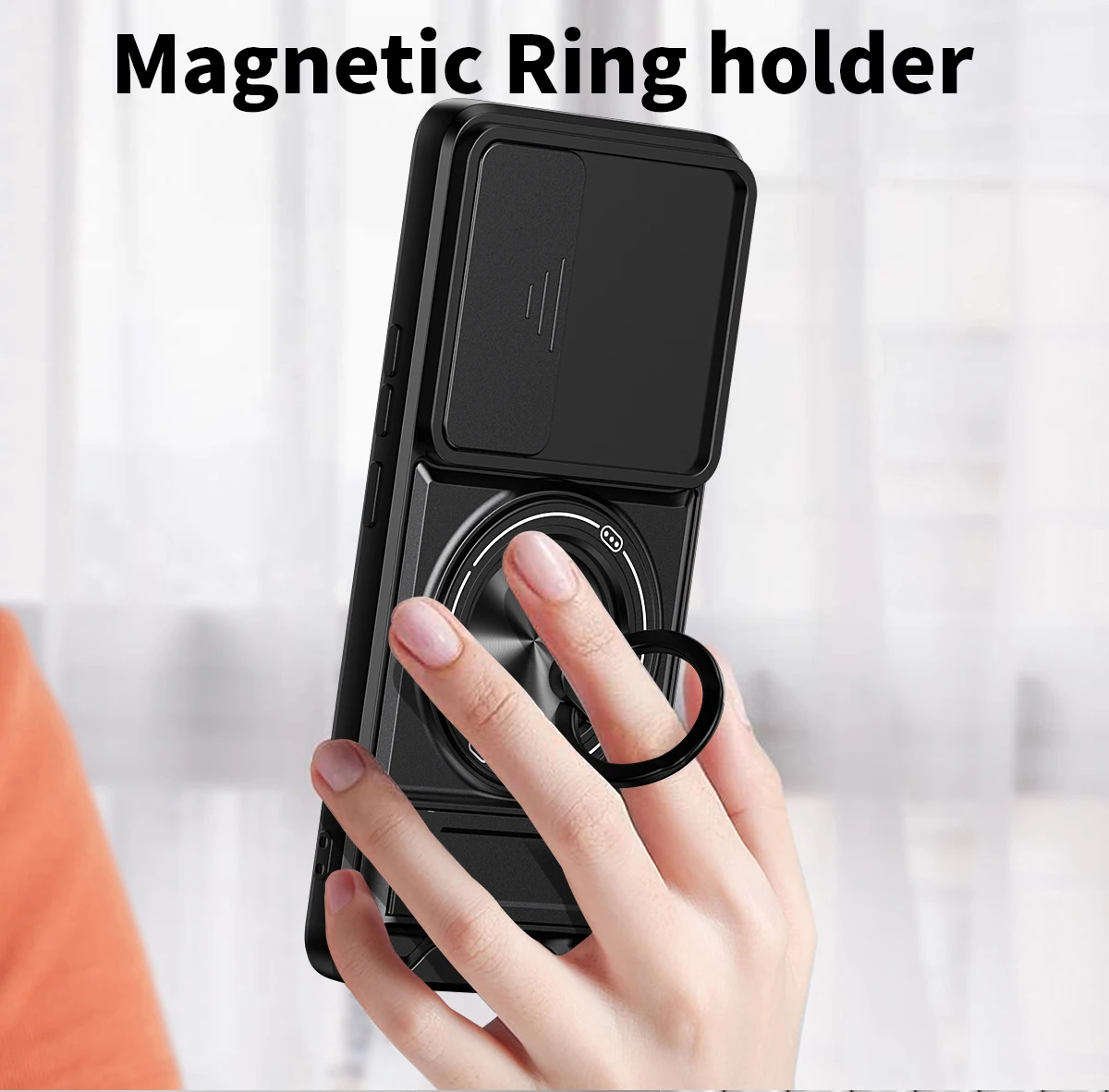 Ringhalter-Hülle für Huawei Honor 90 5G, magnetischer Ständer, Linsenschutz, Schutzhülle für Honor 90 Lite, stoßfeste Handyhülle. – Detail 13