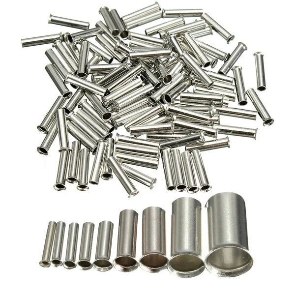 100Pcs Tin-coated Copper Material Uninsulated Terminal 0.5mm2-6.0mm2 Bootlace Ferrules Cord End Electrical Cable Crimp Connector