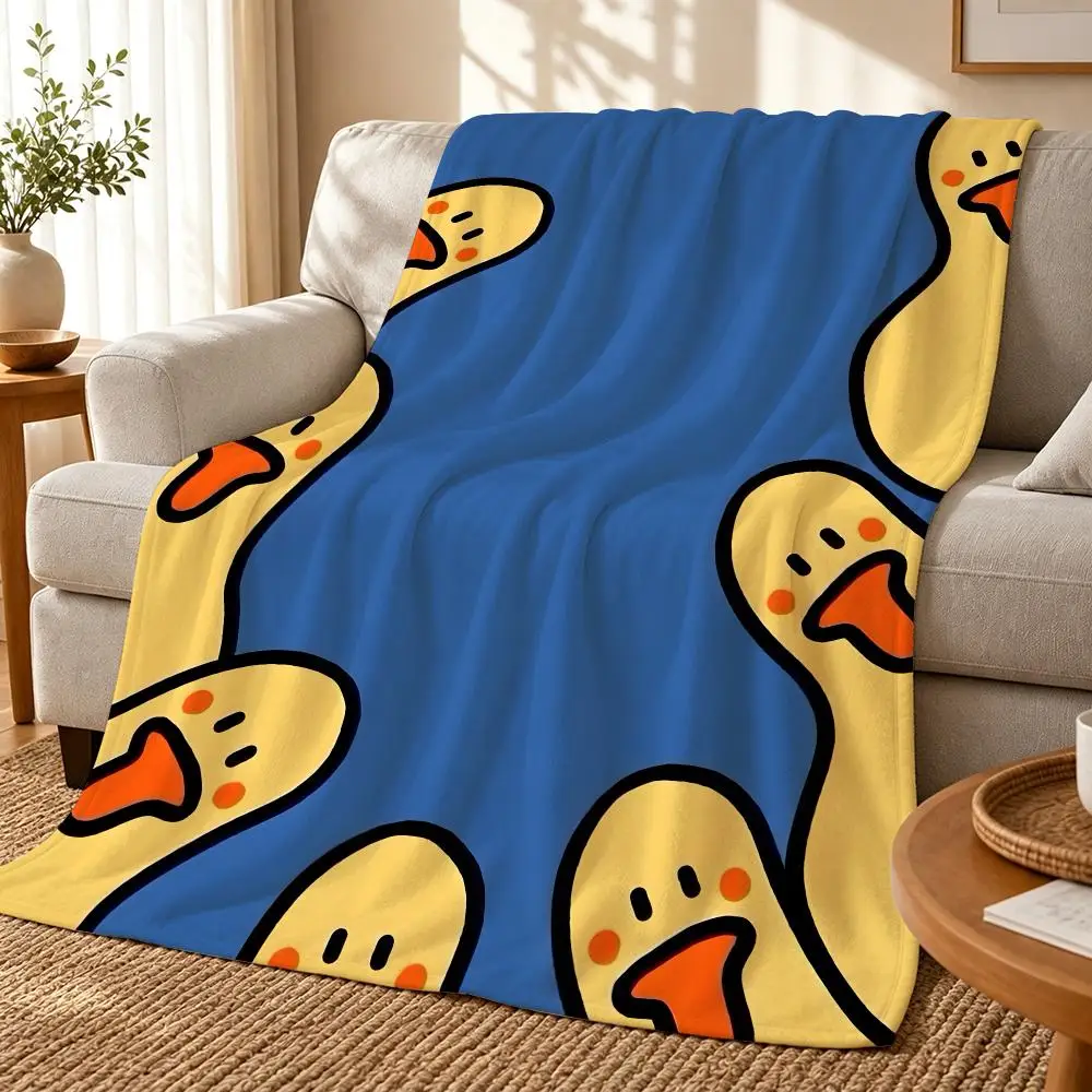 cute Duck Throw 240g flannel blanket, suitable for sofas, beds, offices, exquisite gift blankets
