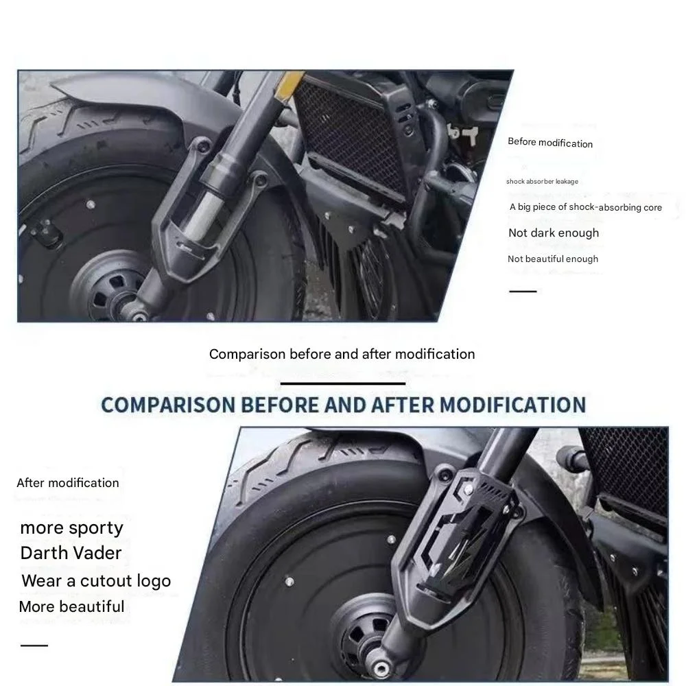 

For VOGE CU625 Shock Absorber Decorative Cover Baffle Black Warrior Blackened Direct Fit Stainless Steel Accessories