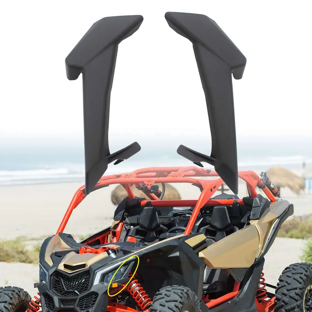 Accesorios UTV cubierta de faro delantero embellecedor de párpado de faro plástico ABS Compatible con Can-am Maverick X3 Max Turbo R XDS 17-24