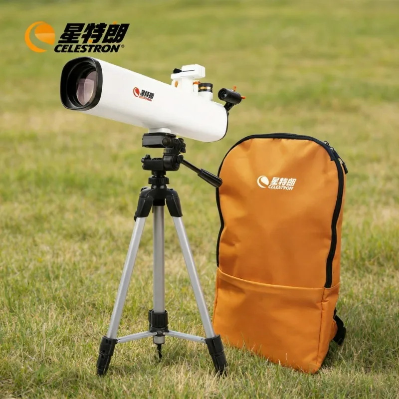 

Телескоп-рефрактор Celestron Bright Moon 70 мм (70/400 мм) с оптическим покрытием, алюминиевый штатив с регулируемой высотой для наблюдения за звездами