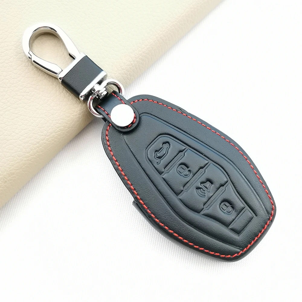 Soft Leather Car Remote Key Case Cover Shell Holder Auto Keychain For Chery Jetour X70 X90 X95 Plus Protector Accessories