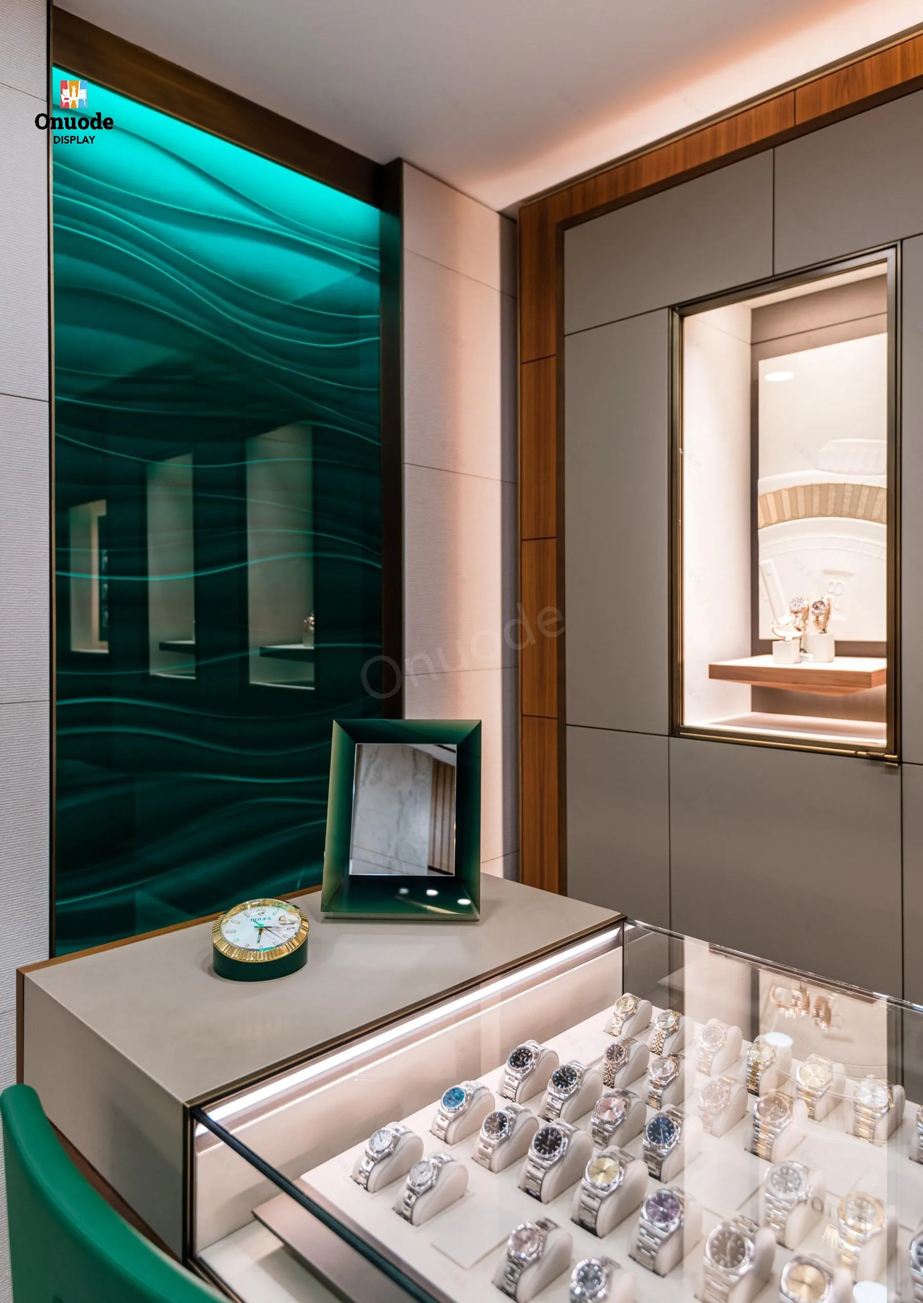 Desain dan Display Showcase Toko Jam Tangan Custom.Custom Set Lengkap Furnitur untuk Toko Merek Ritel Kelas Atas & Furnitur showcase