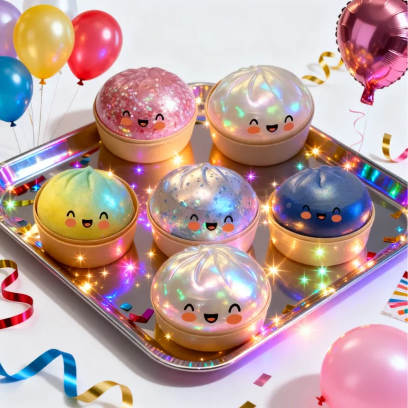 Glitter Dumpling Squishy Pinch Slow Rebound Soft Decompress Mystery Pressure Ball Things For Room Home Decor Children Adult Gift