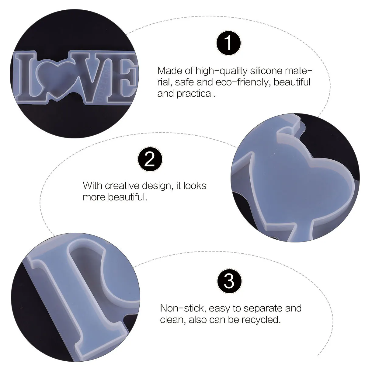 

1Pcs Creative Crystal Epoxy Silicone Mold English Words Adornments Easyseparate Clean Recyclable DIY Tools DIY Manual Mold