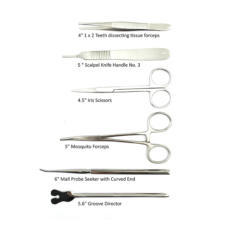 22Pcs/set Dental Dissection Kit Premium Stainless Steel for Medical Suture Practice Surgical Training Students