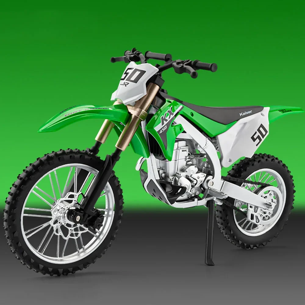 1:12 가와사키 KX450 산악 오프로드 오토바이 모델 장난감, 합금 다이캐스트 충격 흡수 연계 스티어링 모터 모델