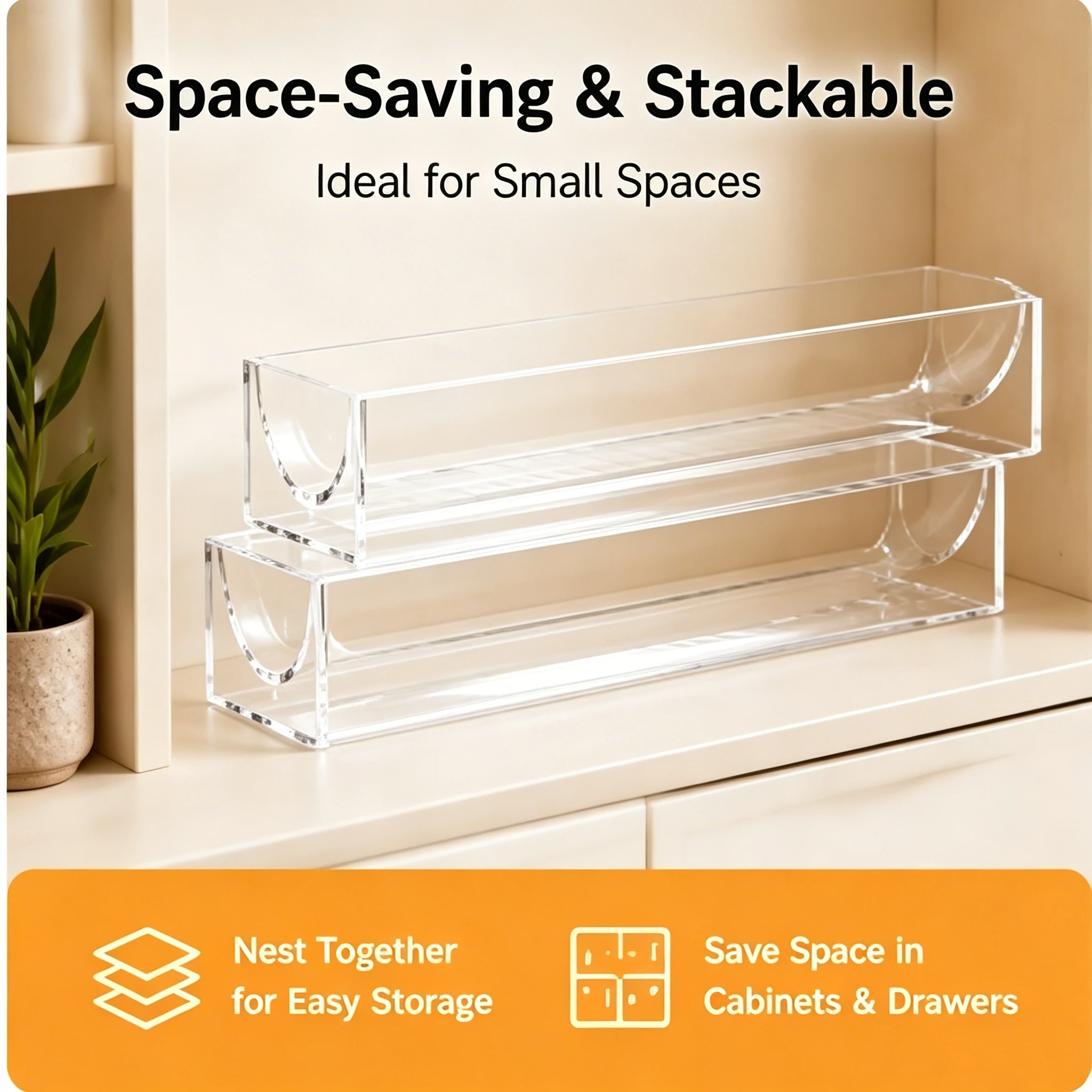 Food Display Stands Tray Set 2 Styles V and U-Shaped Clear Acrylic Cracker Holder - Acrylic Biscuit Holder Tray Cracker