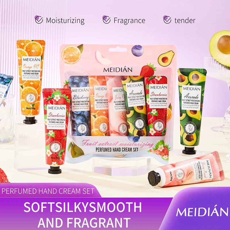 

5pcs Plant Fruit Fragrance Hand Cream Sets Moisturizing Handcream Set Hand Care Nourishing Anti Chap Skin Care for Hands 2025