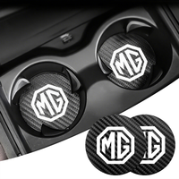 Car Decorative accessories Carbon fiber leather Water Cup Mat For MG 7 6 5 ZS MG4 EV ONE Cyberster HS MG3 EZS GT GS 3SW MARVEL