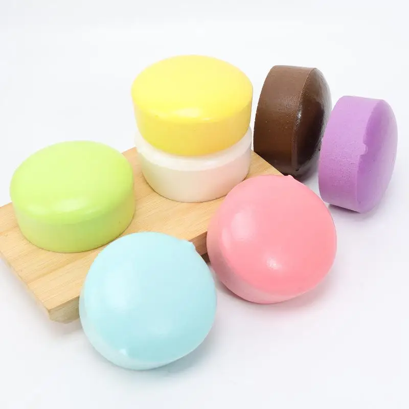New 1Pcs Soft Slow Rising Fidget Toy For Kids Party Decor Gift Round Cake Toy Colorful Pudding Shaped Squeeze Stress Relief Toys