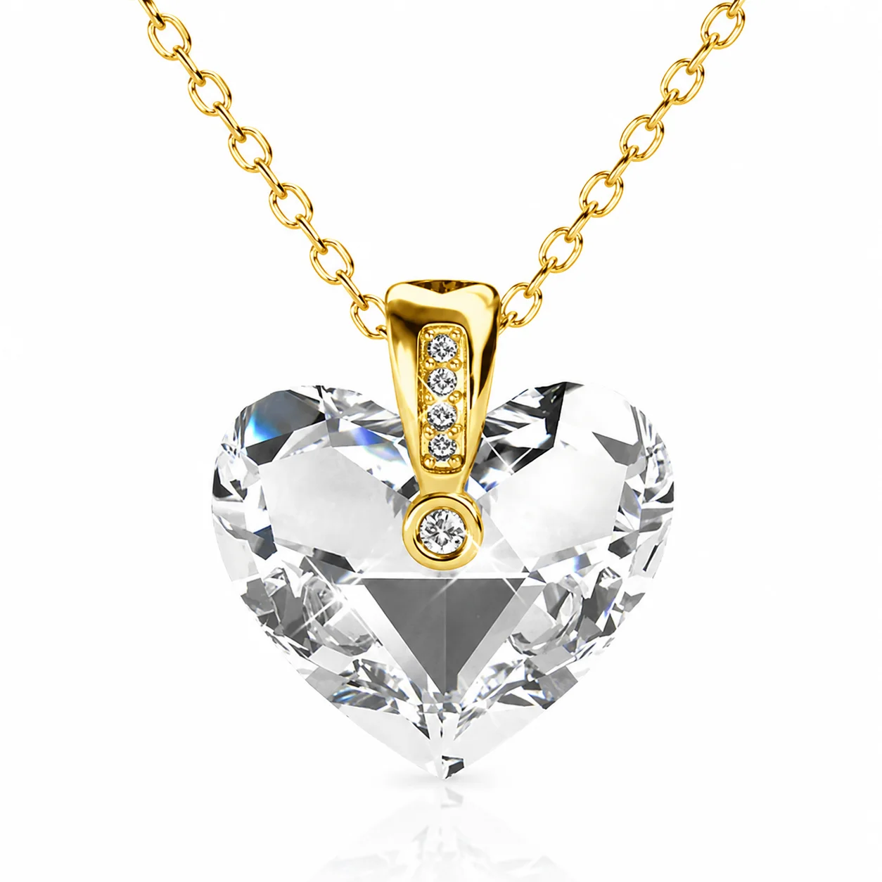 Heart Pendant Necklace Embellished with Swarovski Crystals Women Clavicle Chain Necklaces Wedding Party Fashion Jewelry