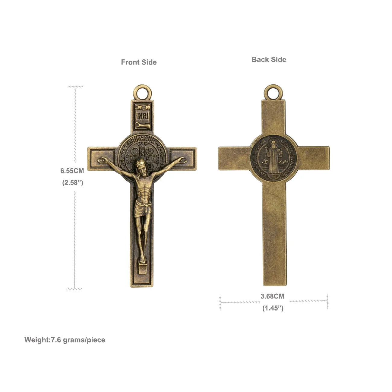 5 Stücke 3 Farben DIY Rosenkranz Chaplet Exorcisim St. Benedikt Kruzifix Kreuz Anhänger Religiöse Andenken Schmuck Halskette Herstellung Teile – Detail 1