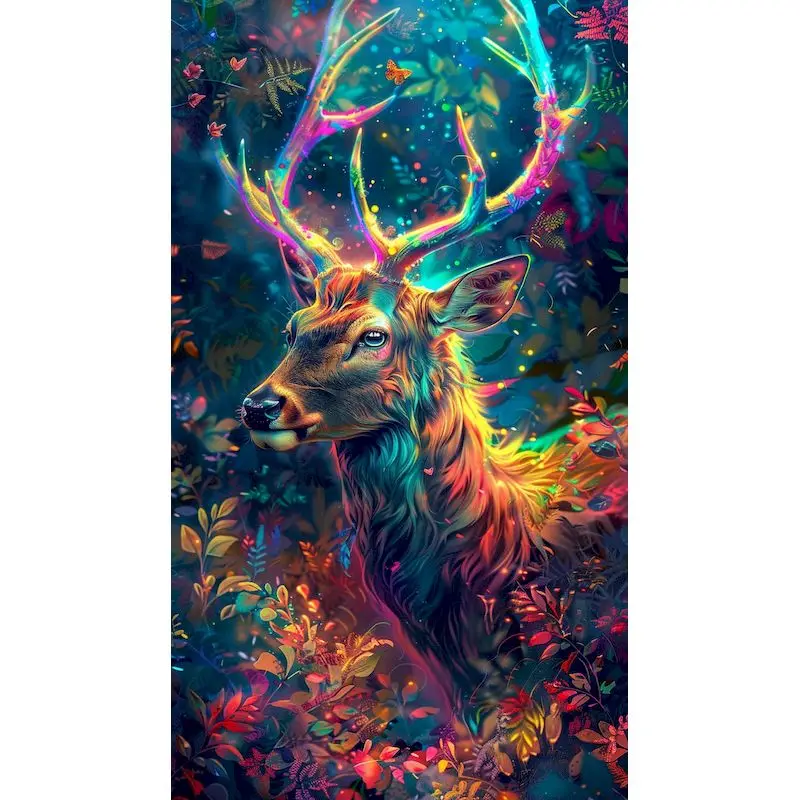 

GATYZTORY 60x75cm Painting By Number Colorful Deer Handpainted Diy 40x50cm Frame Oil Coloring By Numbers Home Decoration