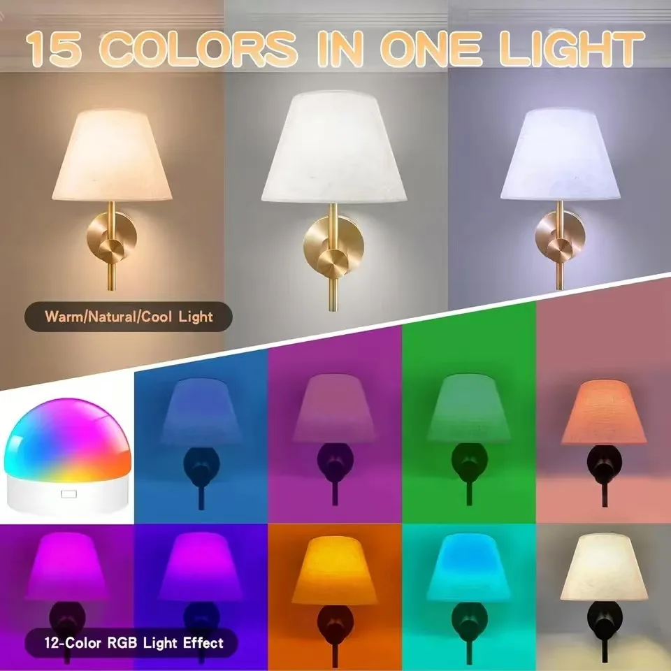 

Minimalist Fabric Lampshade Bedroom Bedside Reading Wall Lamp Living Room Corridor Stairs Aisle Study Wall Sconce Night Light