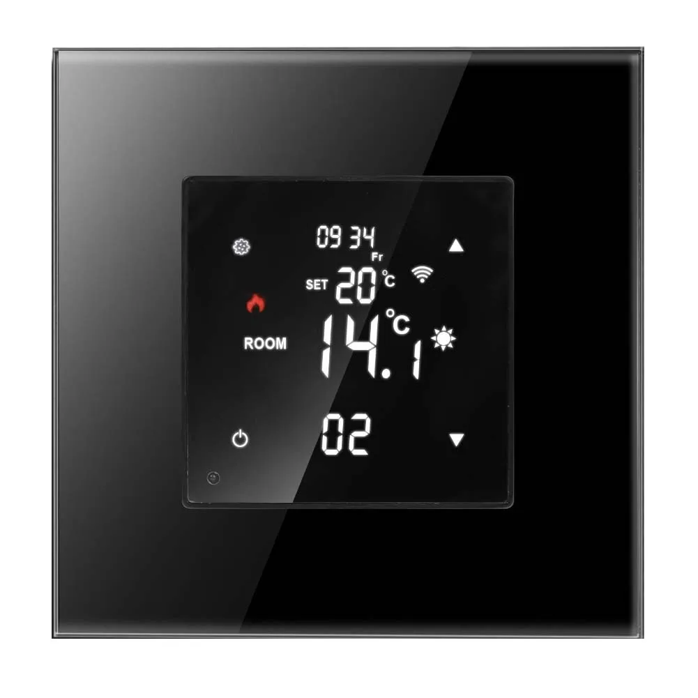 Electric Floor Heating Controller for Smart WiFi Thermostat For Optimal Comfort Living Black Energy Efficient Operation
