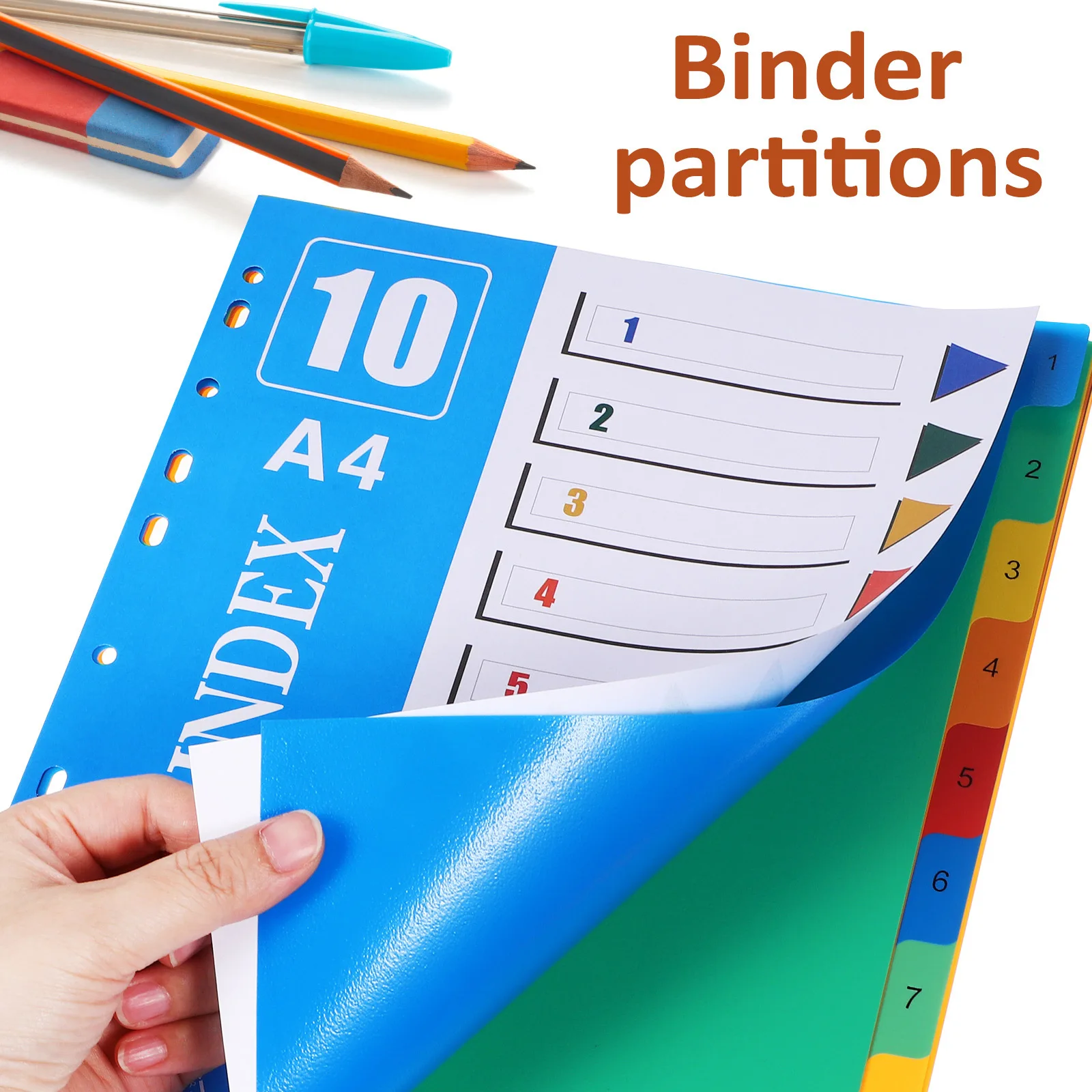 2 pcs A4 File Dividers Plastic Binder Tabs Classification Tabs For Office School Notebook Index Dividers Folder Divider Water