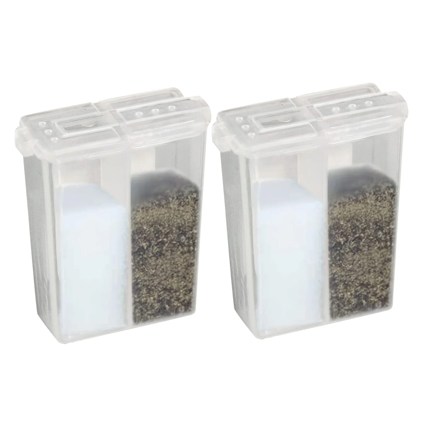 1/2 Stuks 2in1 Camping Kruiden Shaker Multifunctionele Kruidkruik Met Deksel 2-Compartiment Outdoor Bbq koken Zout Peper Opbergdoos