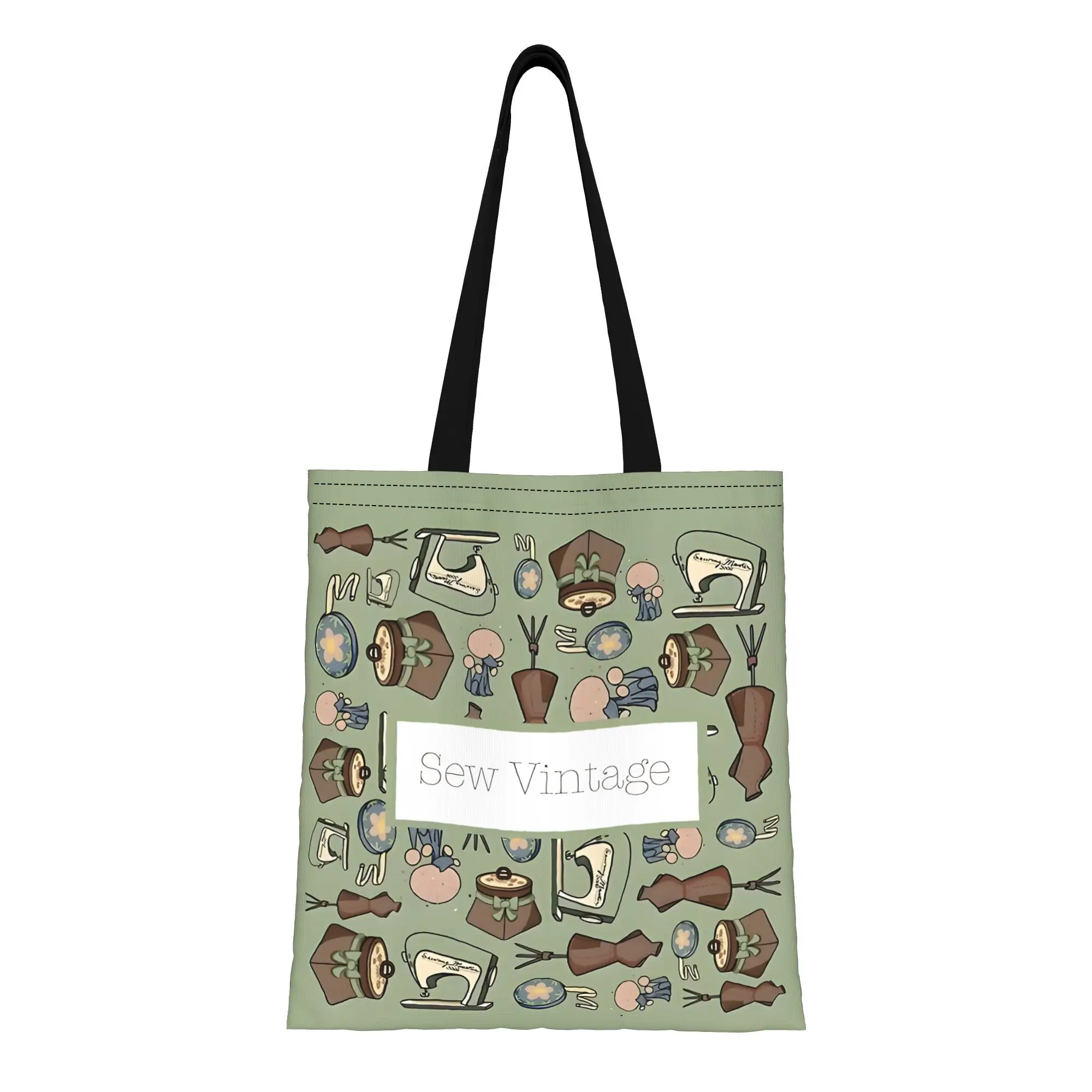 Reusable Trendy Sew 50S Notions Shopping Bag Women Tote Bag Portable  Shopper Bags